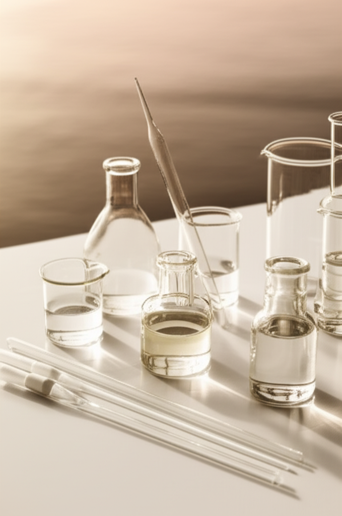 Escena de laboratorio artesanal para representar la transparencia